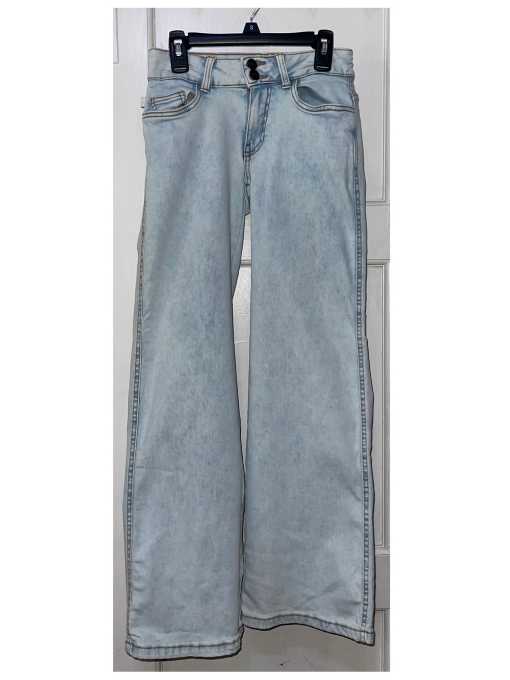 Kids Light Wash Wide-Leg Jeans